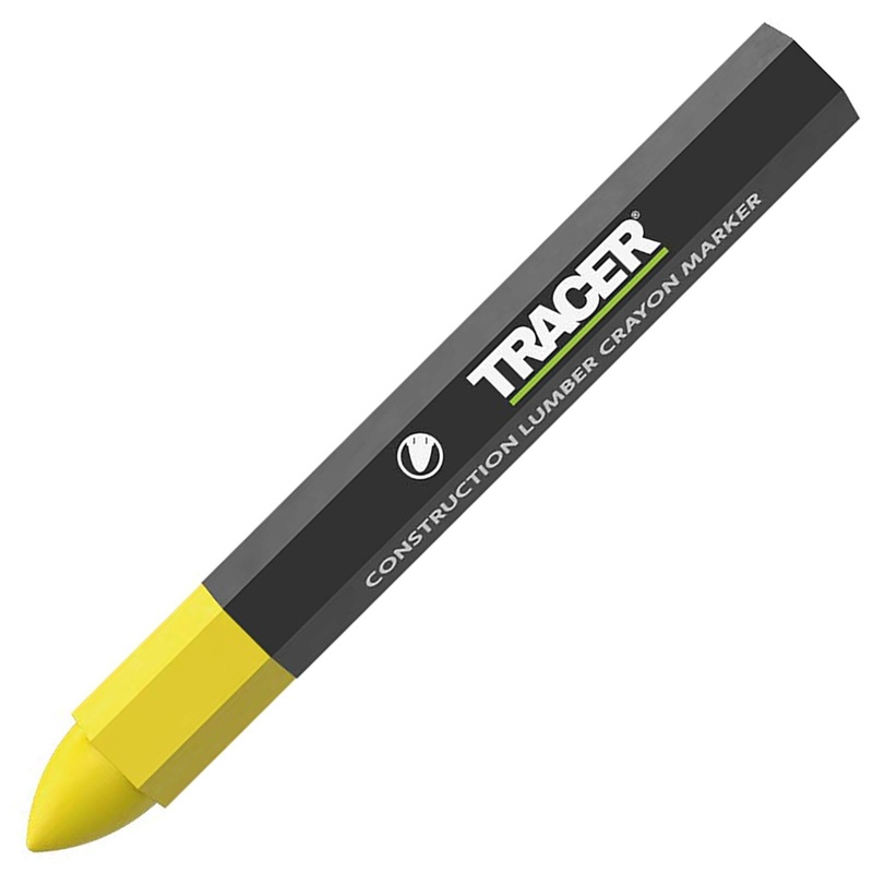 TRACER Construction Lumber Crayon Markers Yellow 12 Pack
