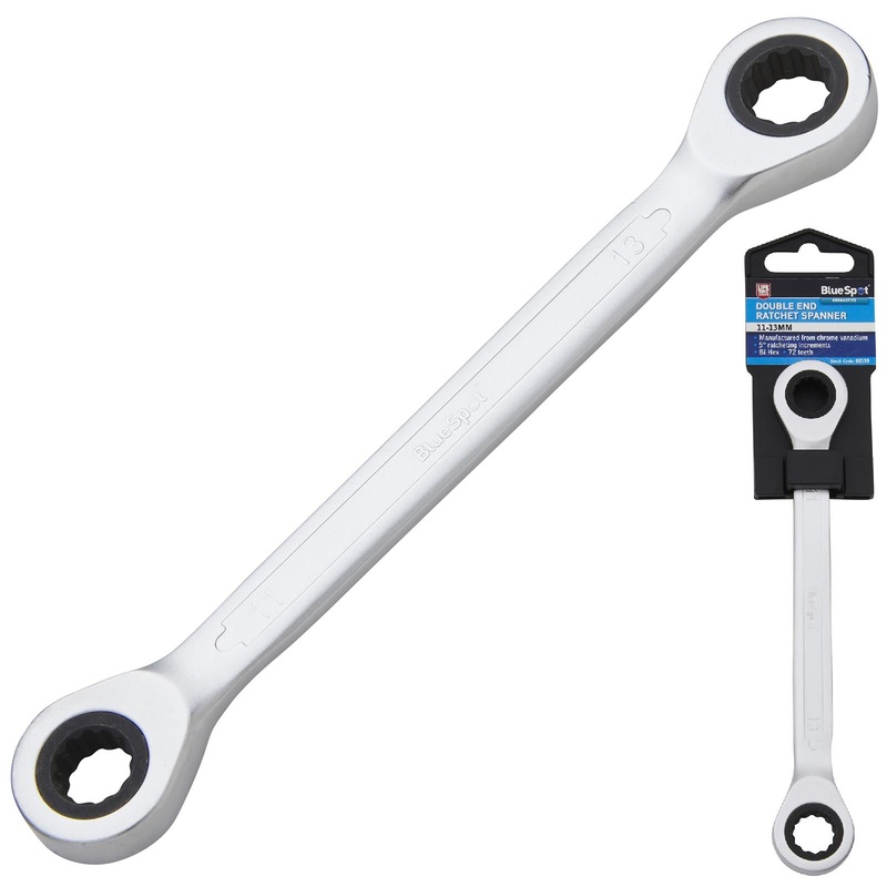 BlueSpot Ratchet Ring Spanner Double End 11mm x 13mm 72 Tooth