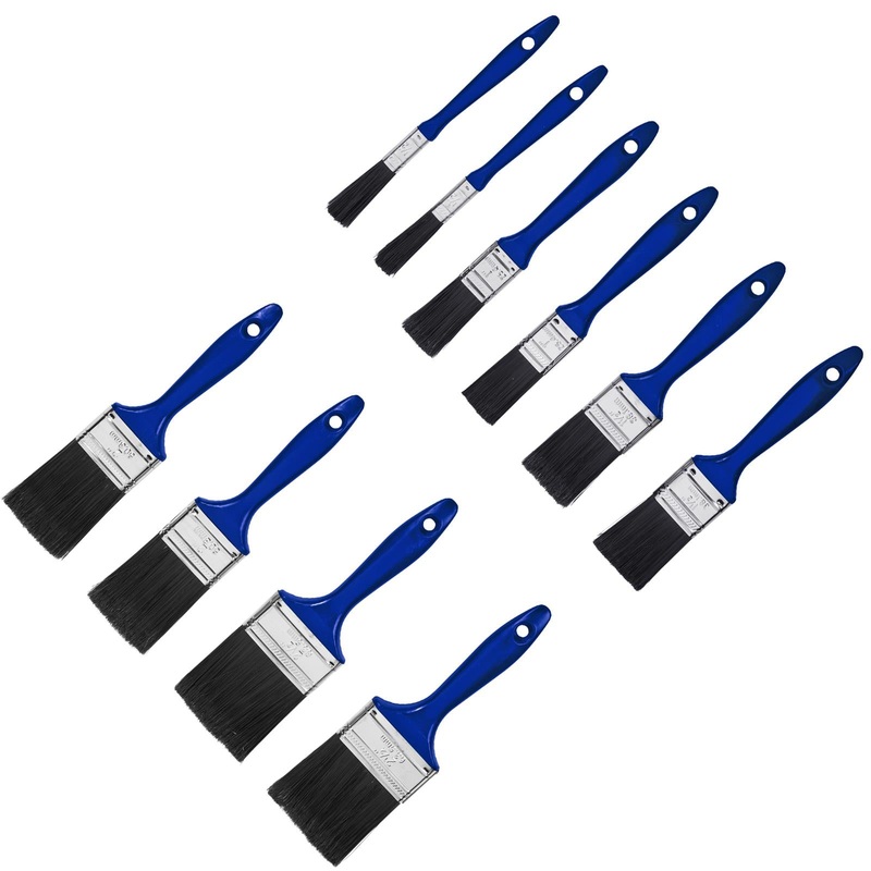 BlueSpot Synthetic Workshop Brush Set 10 Piece 1/2" 1" 1 1/2" 2