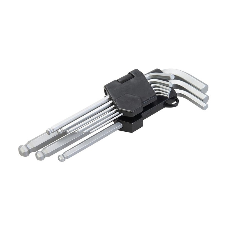 King Dick Hex Key Long Ball End Set AF 9pce 1/16" - 3/8" HWAB207