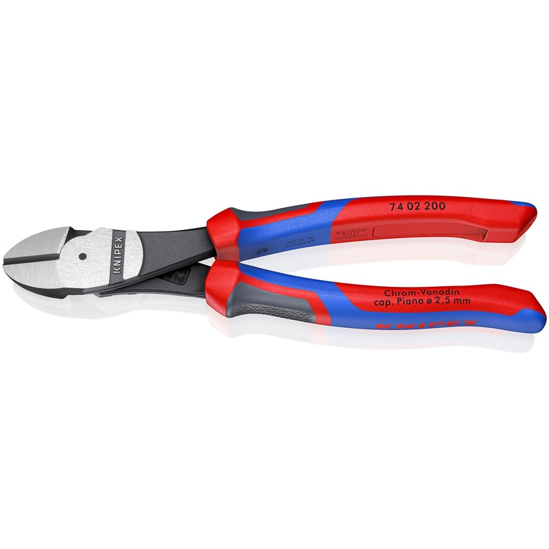 KNIPEX High Leverage Diagonal Side Cutting Pliers 200mm with Comfort Handles 74 02 200