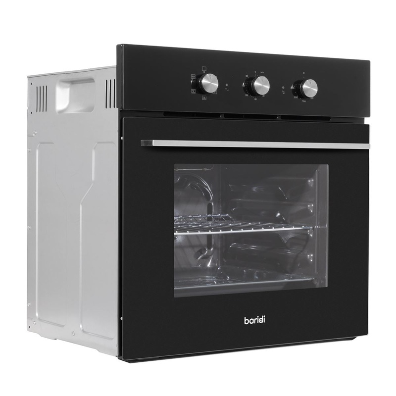 Baridi Built-In 5-Function Fan Assisted Oven with Timer 60cm, 55L Capacity - Black