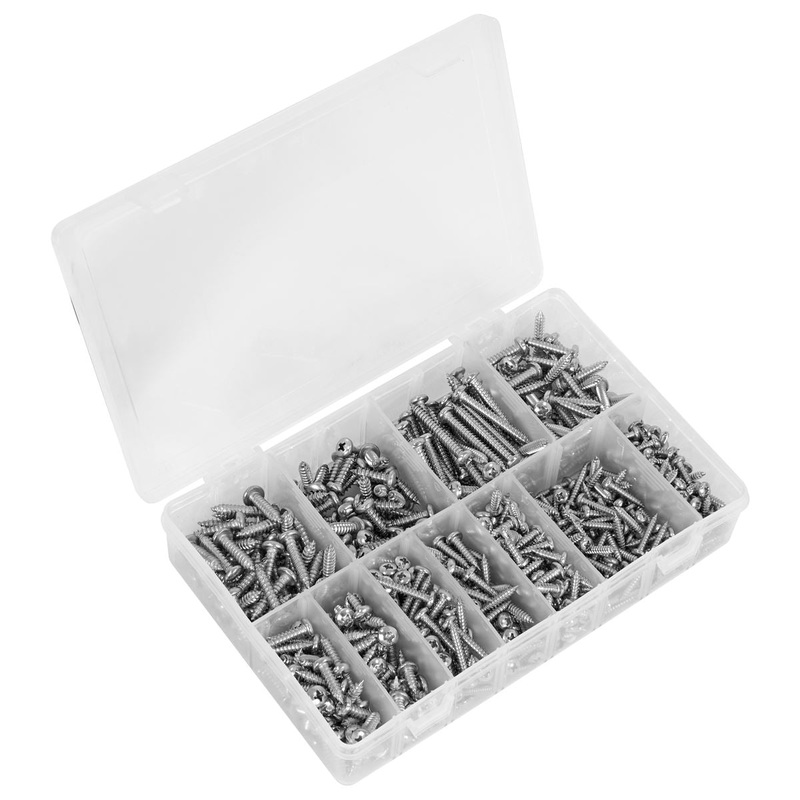 Sealey Stainless Steel Self-Tapping Screw Assortment 700pc