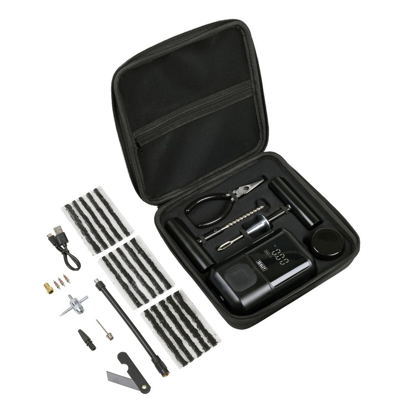 Sealey Temporary Puncture Repair Kit & Rechargeable Tyre Inflator